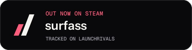 Dark launch badge for surfass