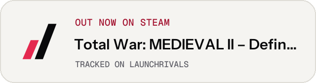 Light launch badge for Total War: MEDIEVAL II – Definitive Edition
