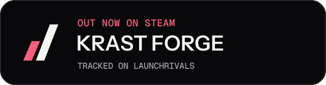 Dark launch badge for KRAST FORGE