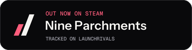 Dark launch badge for Nine Parchments