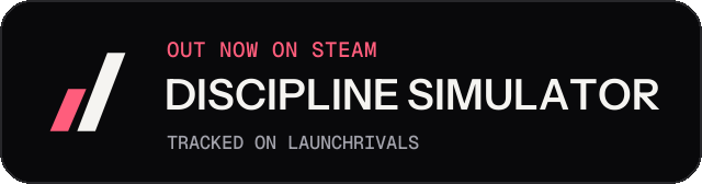 Dark launch badge for DISCIPLINE SIMULATOR
