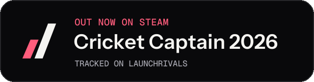Dark launch badge for Cricket Captain 2026