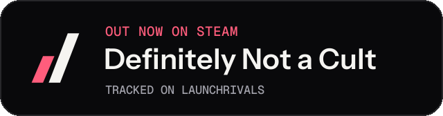 Dark launch badge for Definitely Not a Cult