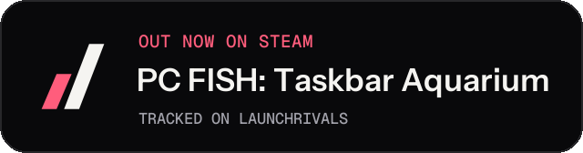 Dark launch badge for PC FISH: Taskbar Aquarium