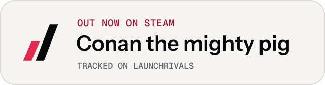 Light launch badge for Conan the mighty pig