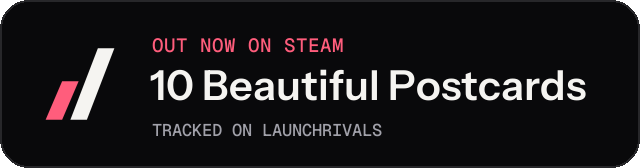 Dark launch badge for 10 Beautiful Postcards