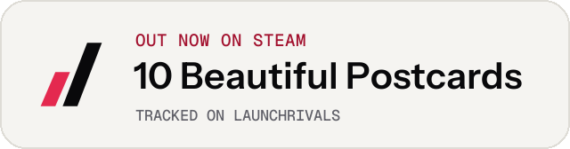 Light launch badge for 10 Beautiful Postcards
