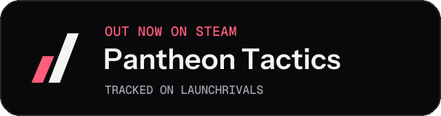 Dark launch badge for Pantheon Tactics
