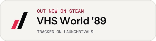 Light launch badge for VHS World '89