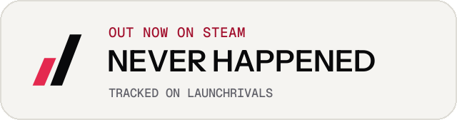 Light launch badge for NEVER HAPPENED