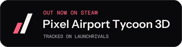 Dark launch badge for Pixel Airport Tycoon 3D