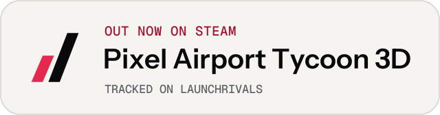 Light launch badge for Pixel Airport Tycoon 3D