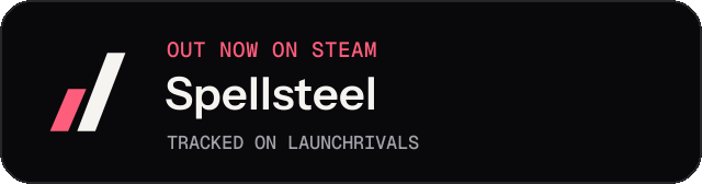 Dark launch badge for Spellsteel