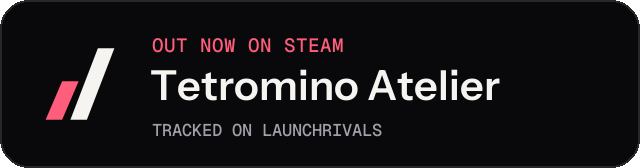 Dark launch badge for Tetromino Atelier