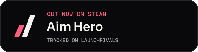 Dark launch badge for Aim Hero