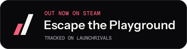 Dark launch badge for Escape the Playground