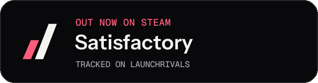 Dark launch badge for Satisfactory