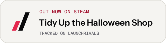 Light launch badge for Tidy Up the Halloween Shop