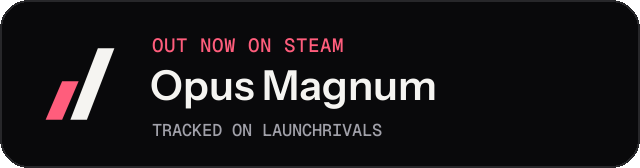 Dark launch badge for Opus Magnum