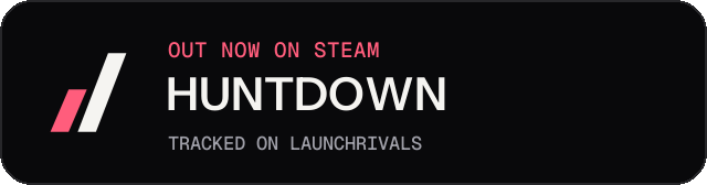 Dark launch badge for HUNTDOWN