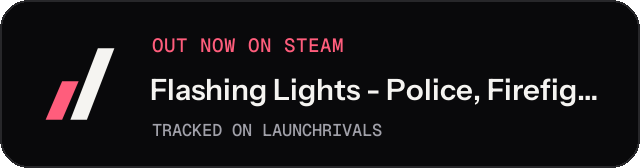 Dark launch badge for Flashing Lights - Police, Firefighting, Emergency Services (EMS) Simulator