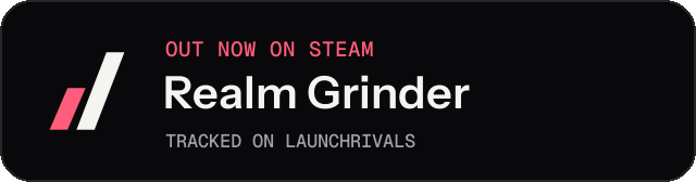 Dark launch badge for Realm Grinder