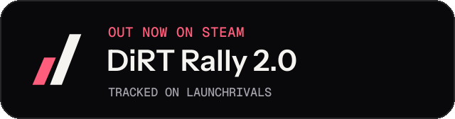 Dark launch badge for DiRT Rally 2.0