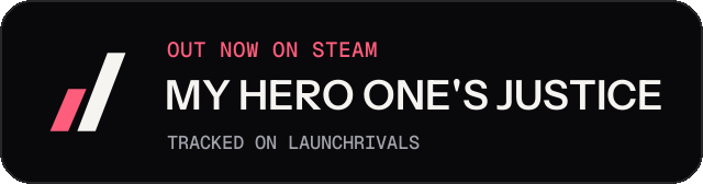 Dark launch badge for MY HERO ONE'S JUSTICE