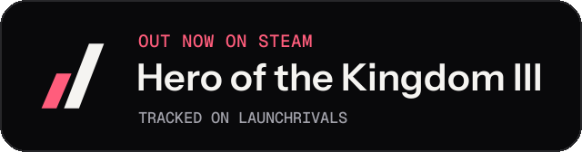 Dark launch badge for Hero of the Kingdom III