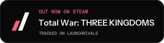 Dark launch badge for Total War: THREE KINGDOMS