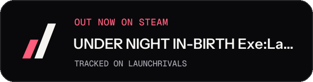 Dark launch badge for UNDER NIGHT IN-BIRTH Exe:Late[cl-r]