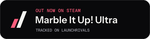 Dark launch badge for Marble It Up! Ultra